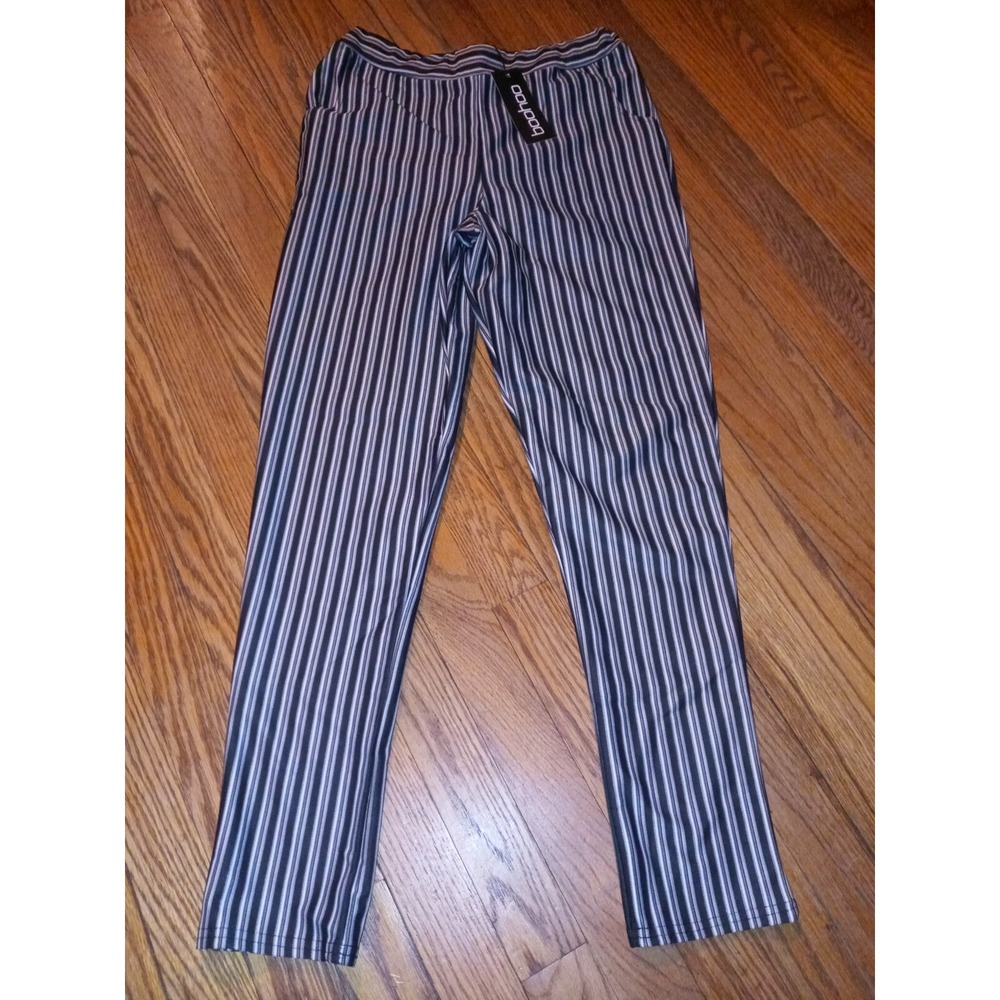 NWT Boohoo Womens Striped Leggings Sz8